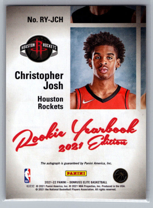 2021-22 Elite Rookie Yearbook Autographs #19 Josh Christopher Auto - NM
