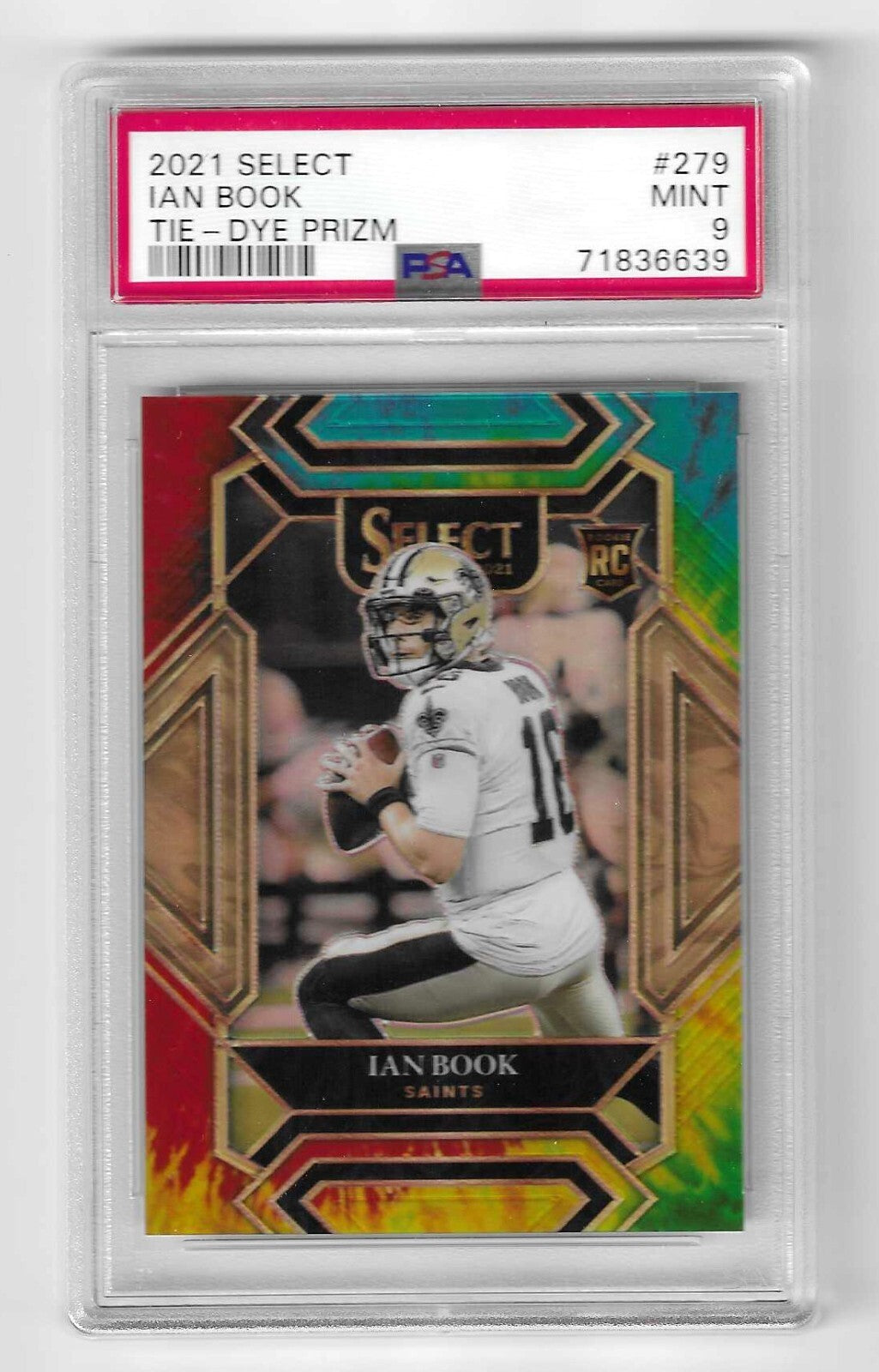 2021 Select Prizm Tie Dye #79 Ian Book 24/25 PSA 9 Mint Saints