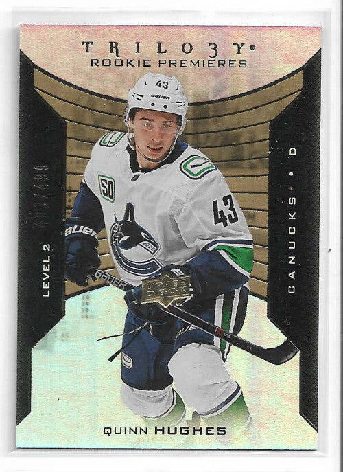 2019-20 Upper Deck Trilogy #113 Quinn Hughes 499/499 - NM