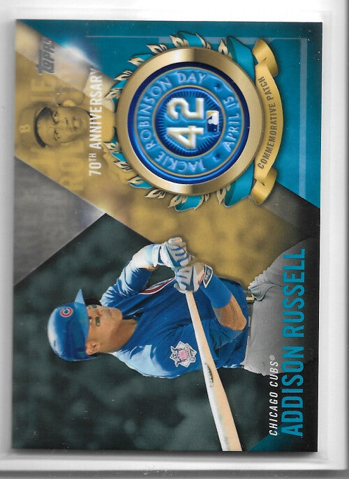 2017 Topps Jackie Robinson Logo Patch #JRPCARU Addison Russell - NM