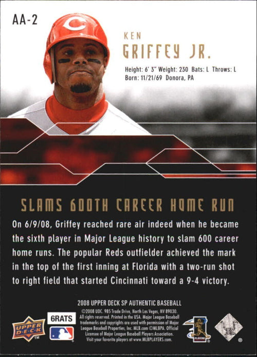 2008 SP Authentic Authentic Achievements #AA2 Ken Griffey Jr. - NM