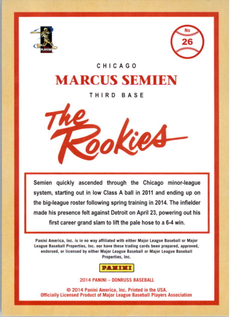 2014 Donruss The Rookies #26 Marcus Semien - NM