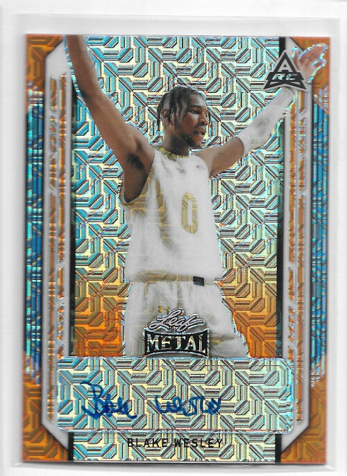 2021-22 Leaf Metal First Round Bound Orange Mojo #FRBBW1 Blake Wesley Auto 2/3