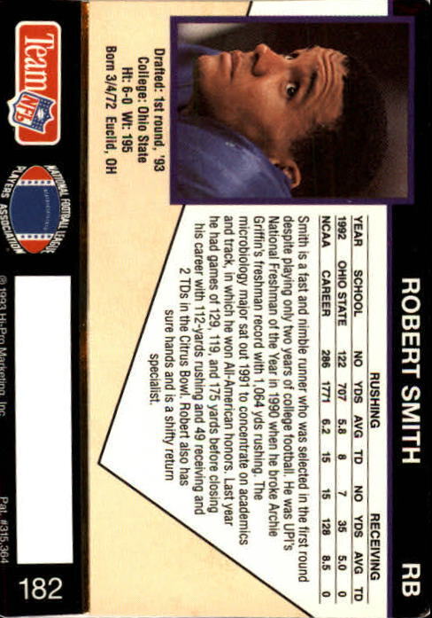 1993 Action Packed #182 Robert Smith RC - NM