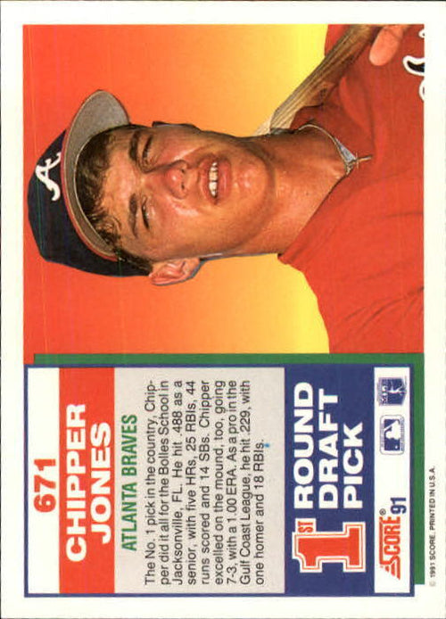1991 Score #671 Chipper Jones RC - NM