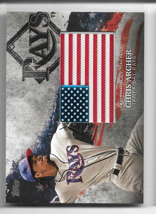 2018 Topps Independence Day U.S. Flag Relics #IDMLCAR Chris Archer - NM