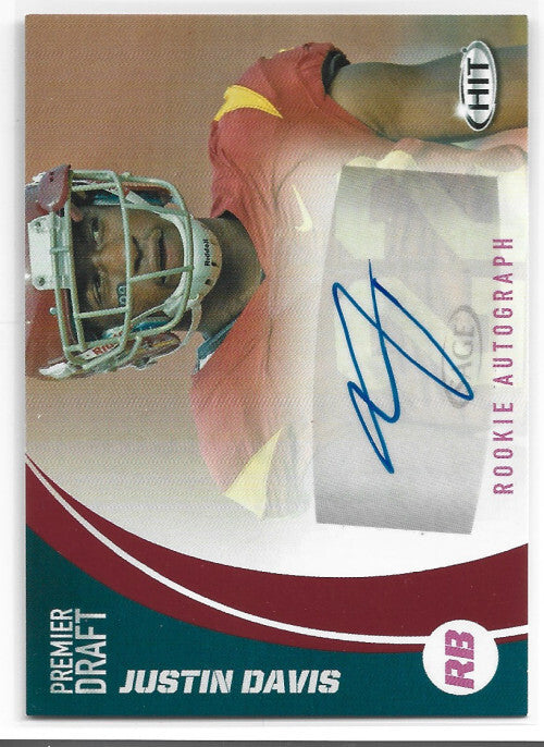 2017 SAGE HIT Premier Draft Autographs #A64 Justin Davis Auto - NM