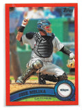 2011 Topps Factory Set Red Border #414 Jose Molina 89/245