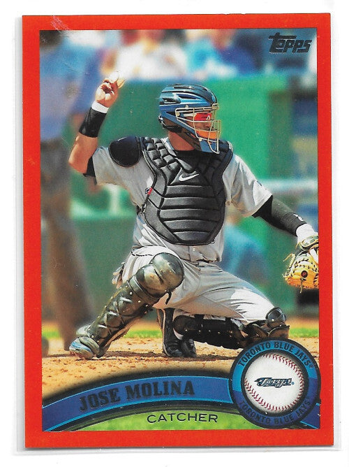 2011 Topps Factory Set Red Border #414 Jose Molina 89/245