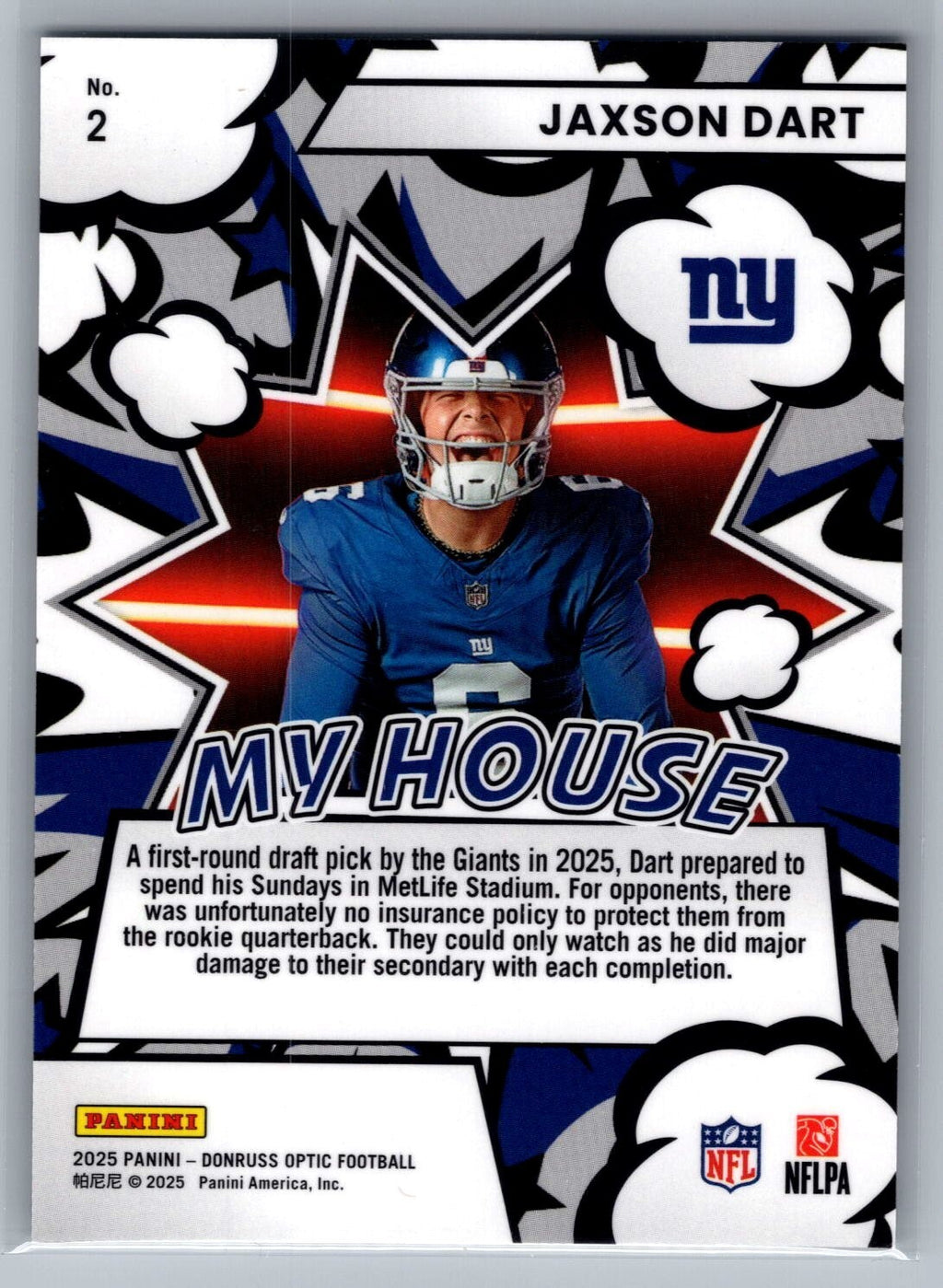 2025 Donruss Optic #2 Jaxson Dart My House