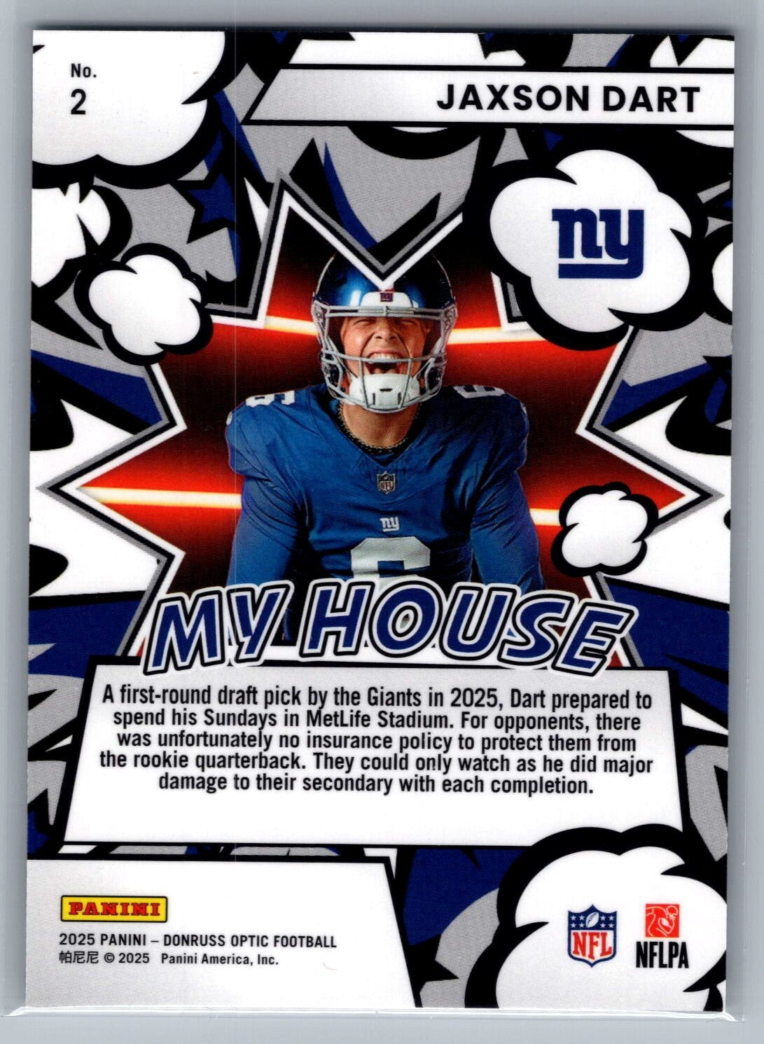 2025 Donruss Optic #2 Jaxson Dart My House