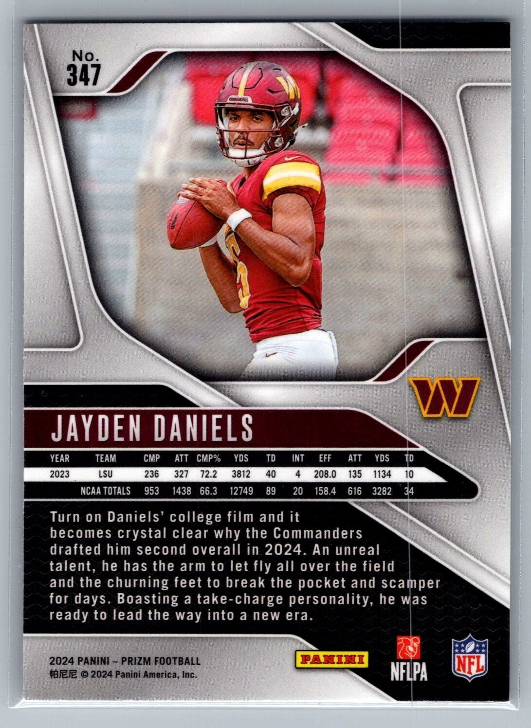 2024 Panini Prizm #347 Jayden Daniels RC