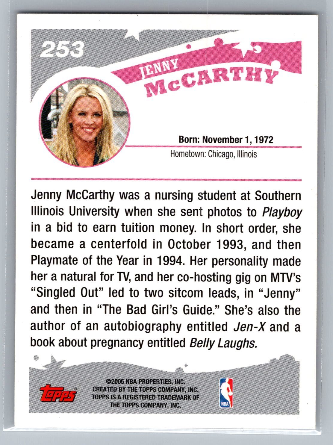 2005-06 Topps #253 Jenny McCarthy