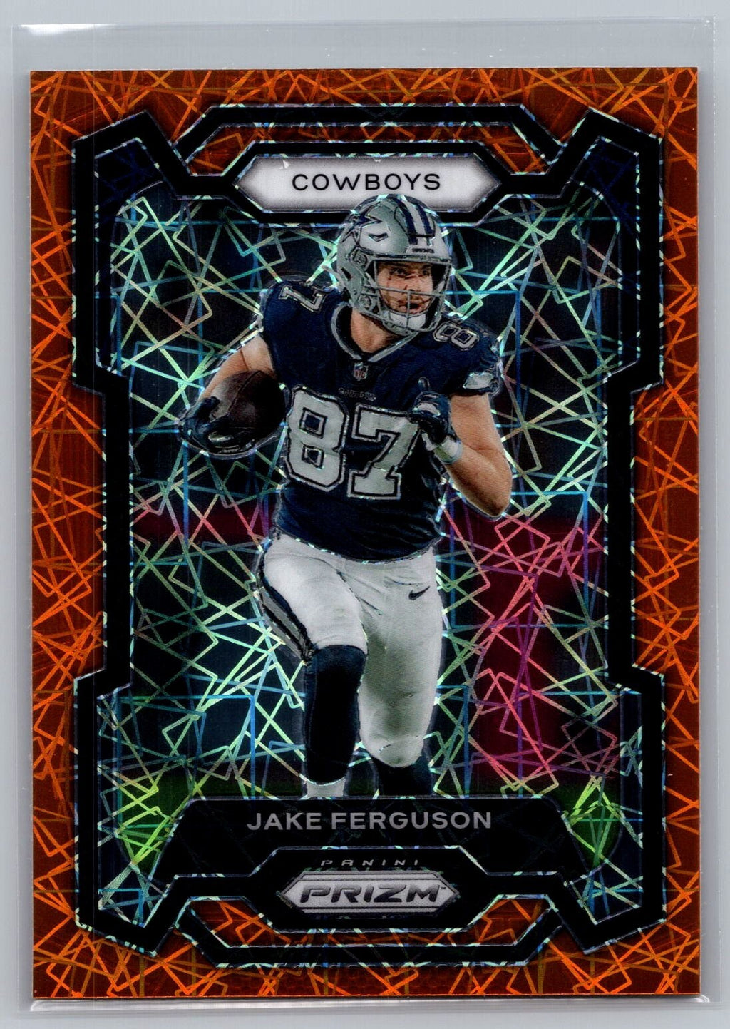 2023 Panini Prizm #75 Jake Ferguson Orange Lazer