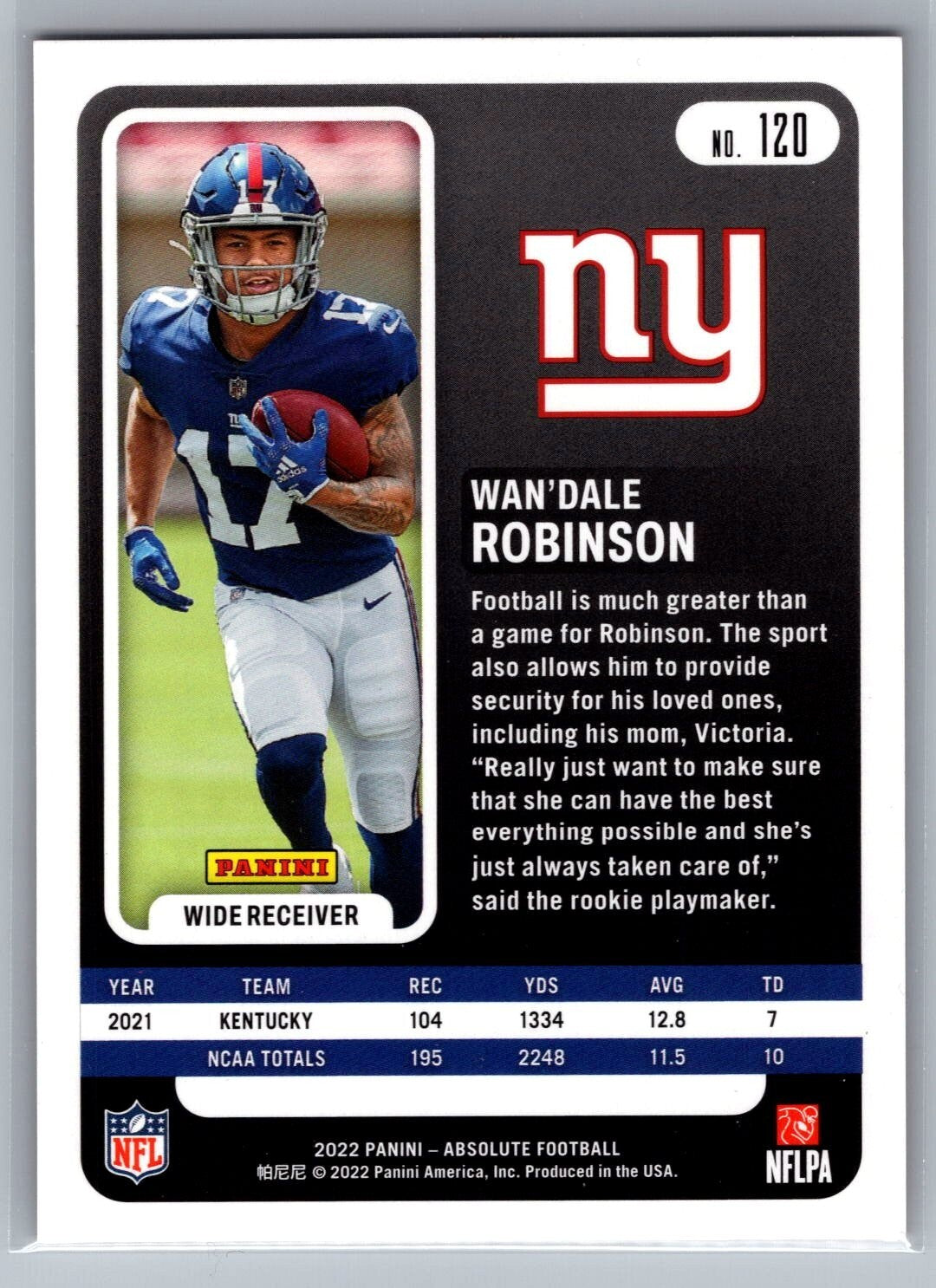 2022 Absolute #120 Wan'Dale Robinson Orange Mosaic RC 149/199