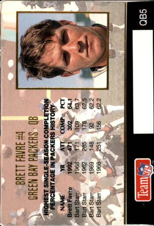 1993 Action Packed Quarterback Club #QB5 Brett Favre - NM