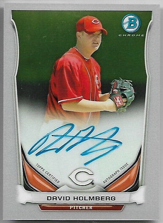 DAVID HOLMBERG 2014 Bowman Chrome Prospect Autographs REDS