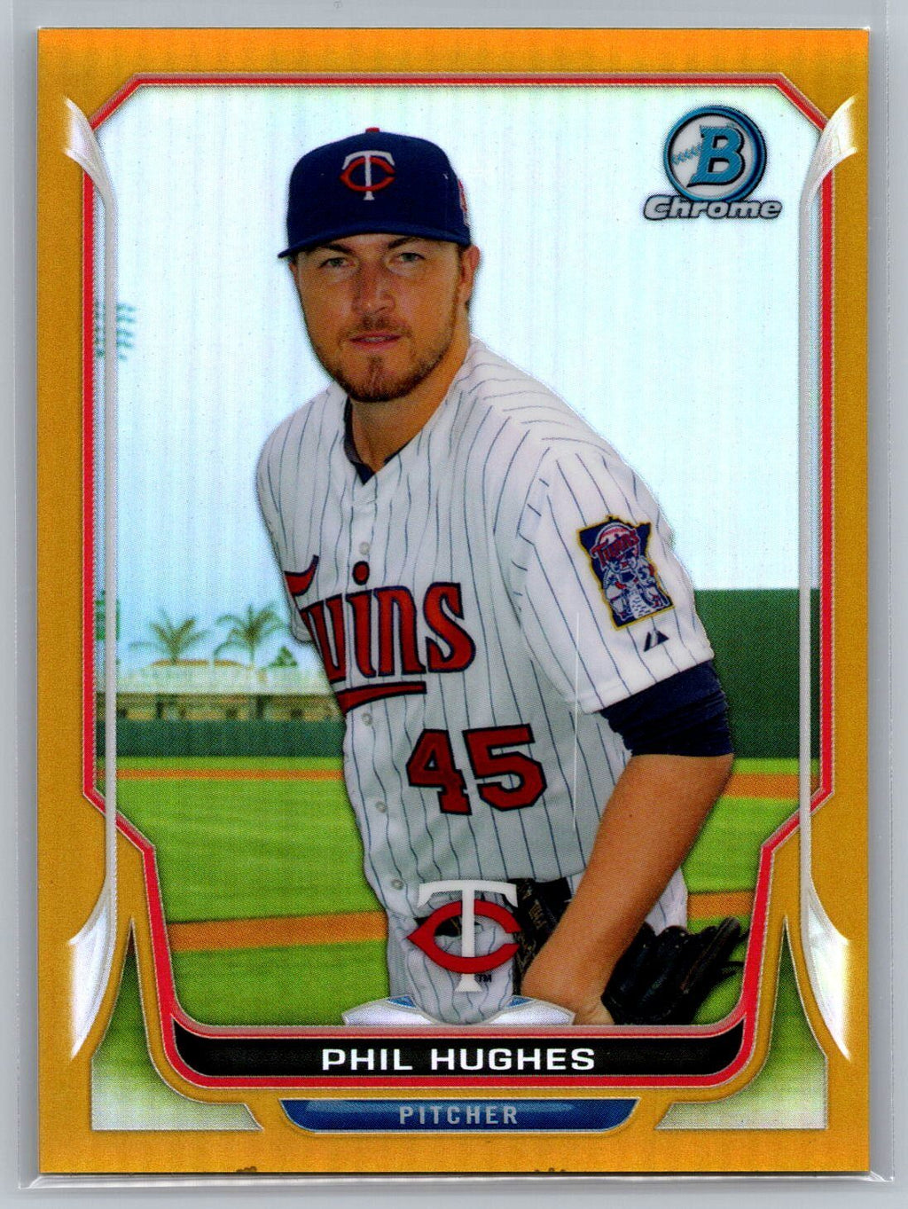 2014 Bowman Chrome #208 Phil Hughes Gold Refractor 33/50