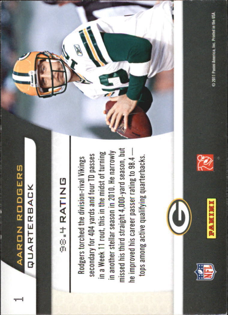 2011 Prestige Inside The Numbers #1 Aaron Rodgers - NM