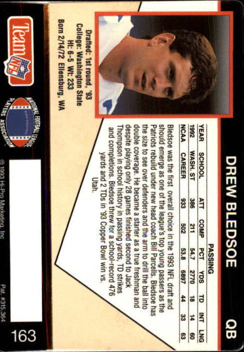 1993 Action Packed #163 Drew Bledsoe RC - NM