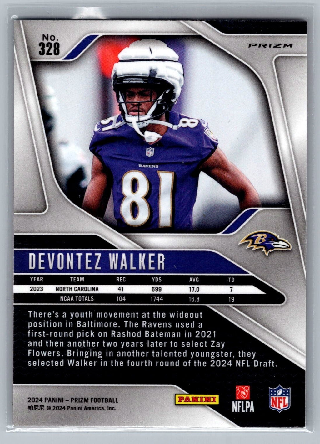 Panini Prizm #328 Devontez Walker RC Orange Disco