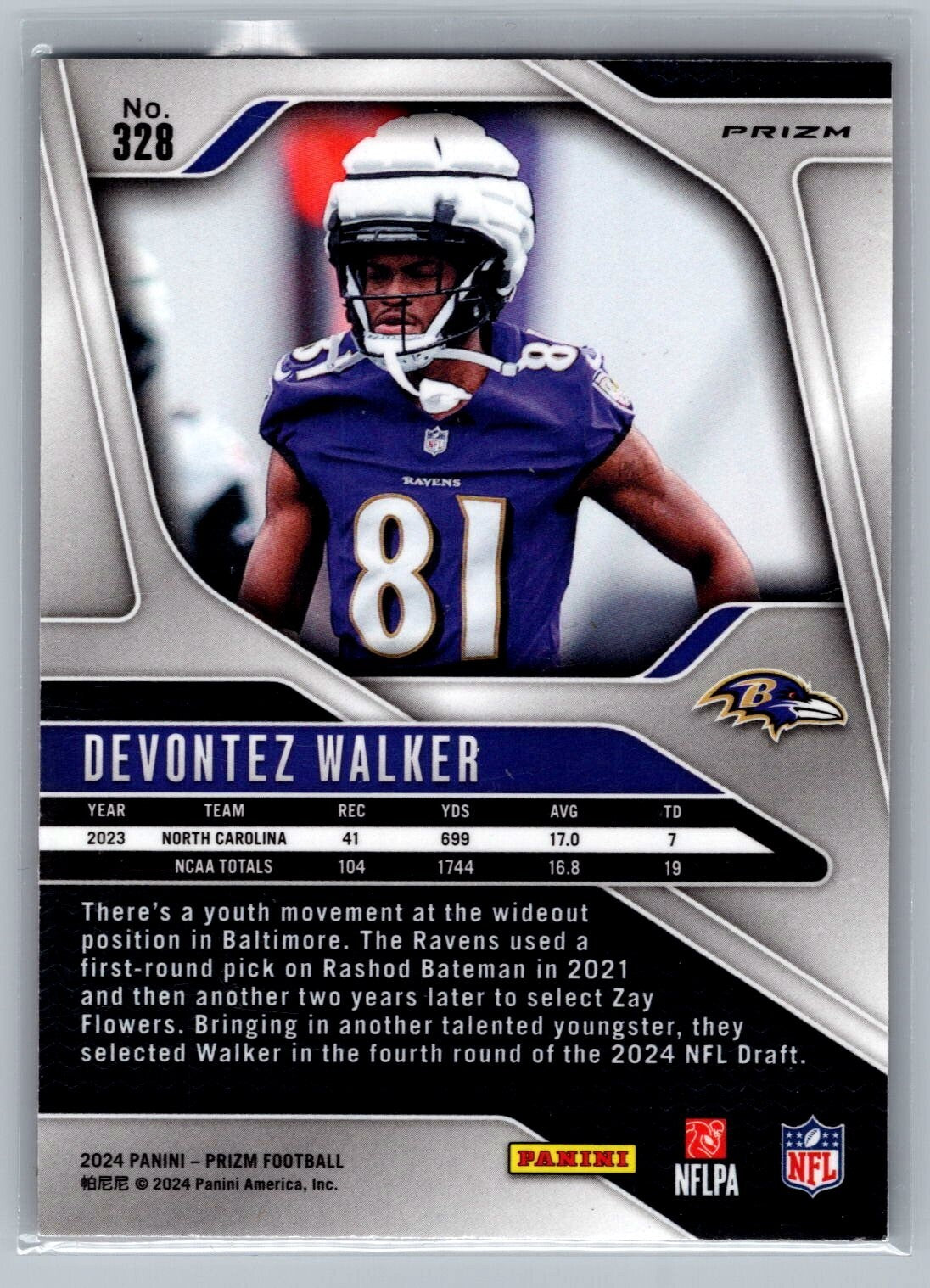 Panini Prizm #328 Devontez Walker RC Orange Disco